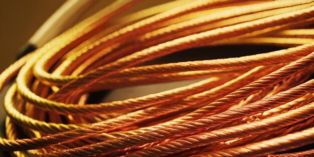 Photo colorful electrical installation materials specifically a closeup of copper cable wire