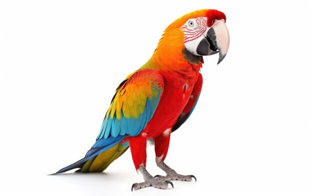 Colorful Elegance Parrot Majesty on White Background