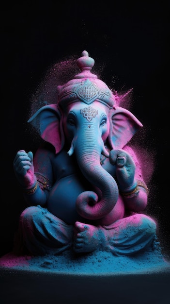 Красочный слон с надписью "Будда"