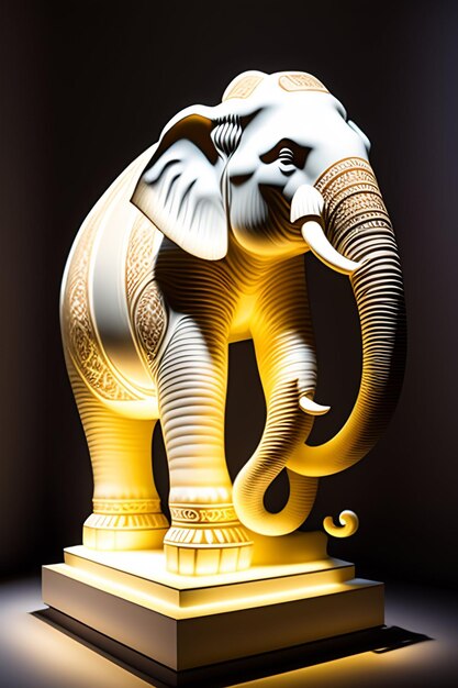 Colorful elephants On one side stands an elephant an elephant with tusks created by AI