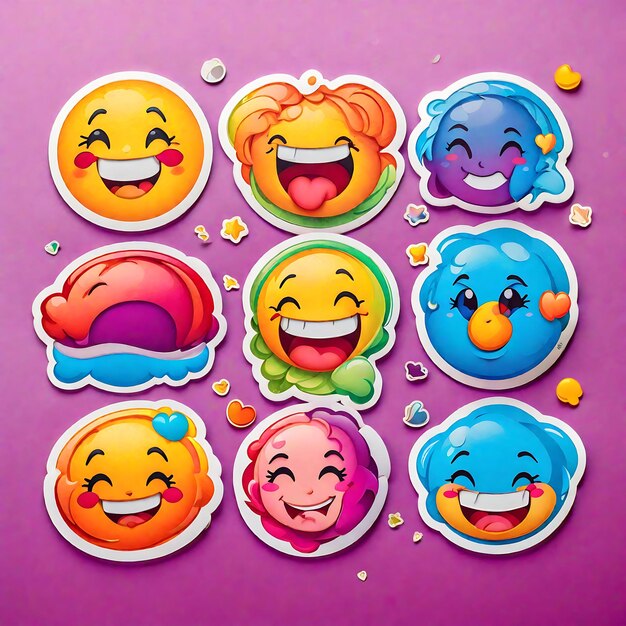 Colorful Emoji Carnival Whimsical Illustrations