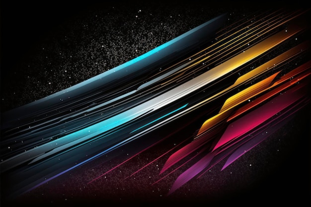 A colorful and energetic one straight line on a black background in the style of light skyblue