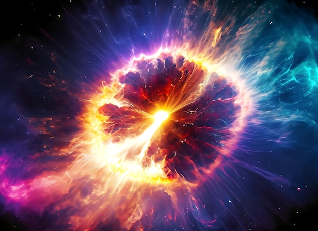 colorful energy supernova explosion in space abstract background