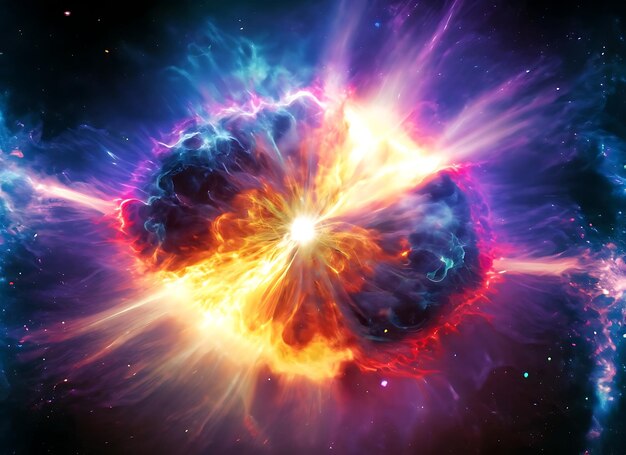 colorful energy supernova explosion in space abstract background