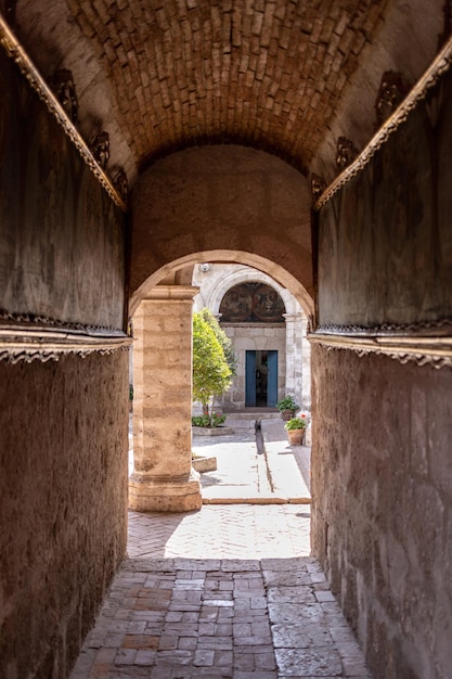 Colorful entrance to old mansion