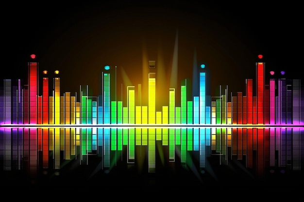 Photo colorful equalizer wave background