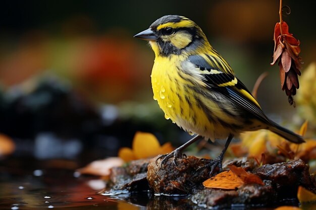 Colorful Eurasian Siskin Bird Generative AI