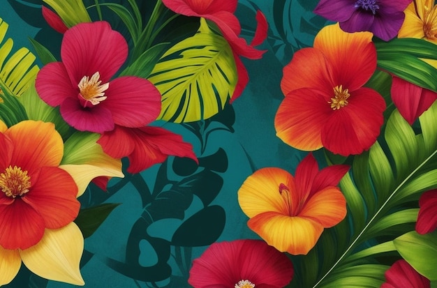 Colorful exotic floral screensaver