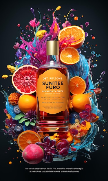 Colorful Exotic Passion Fruit Liqueur With a Bold and Vibrant Color P creative concept ideas design