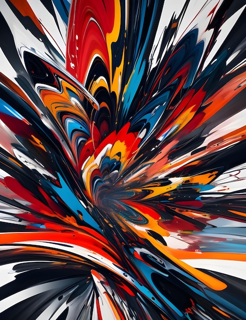 Colorful explosion abstract digital art