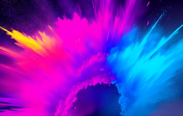 A colorful explosion in a black background