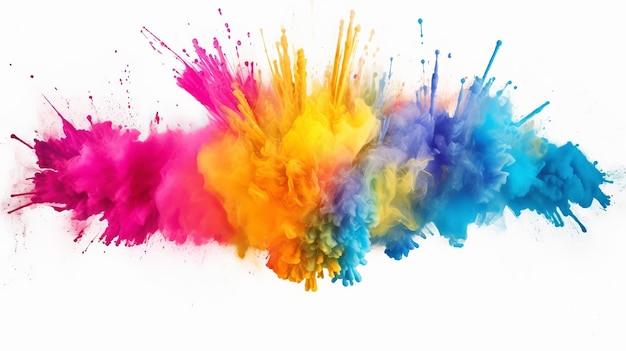 A colorful explosion of colored powder.