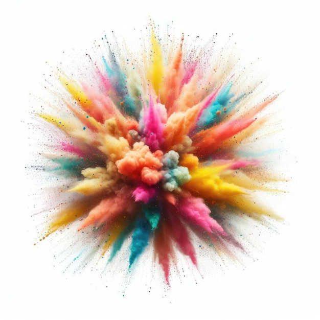 a colorful explosion of colors is shown on a white background