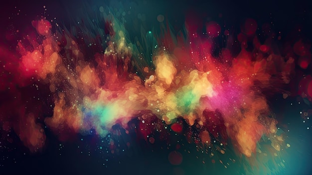 A colorful explosion in a dark background