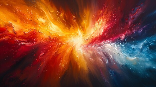 a colorful explosion of fire and flames