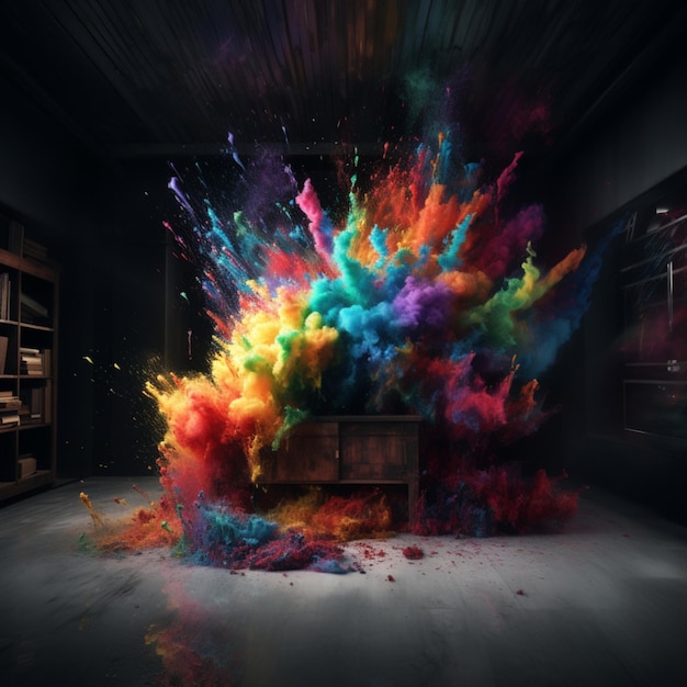 Colorful explosion Generative Ai Illustration