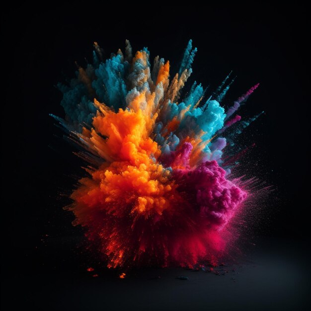 Colorful explosion Generative Ai Illustration