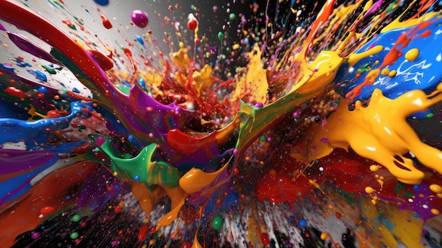 A colorful explosion is shown in this image.