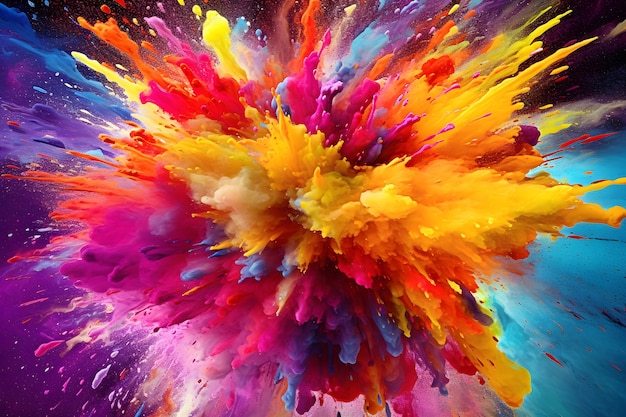 이 다채로운 이미지에는 다채로운 페인트 폭발이 표시됩니다.