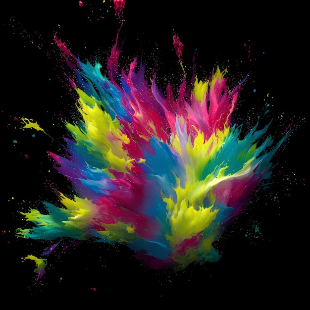 A colorful explosion of paint is shown in this image.