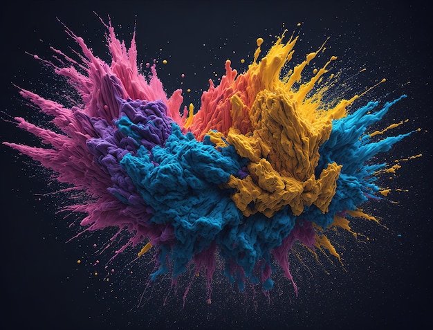 A colorful explosion of paint is shown in this image.