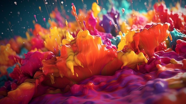 A colorful explosion of paint is shown in this image.