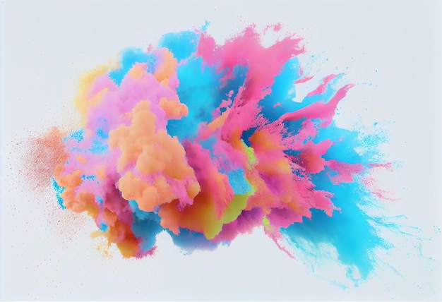 A colorful explosion of paint and a spray of paint.