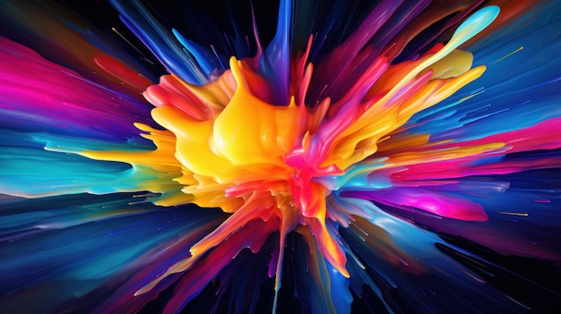 a colorful explosion of paint