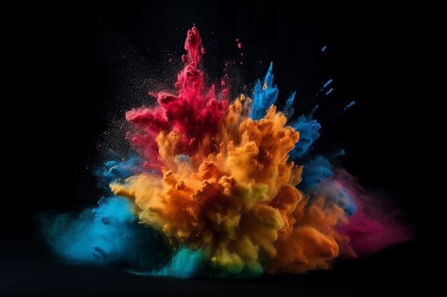 A colorful explosion of powder is shown in this photo.