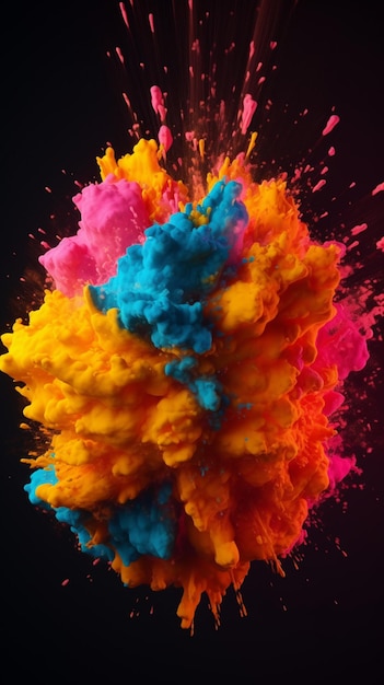 A colorful explosion of powder and powder.
