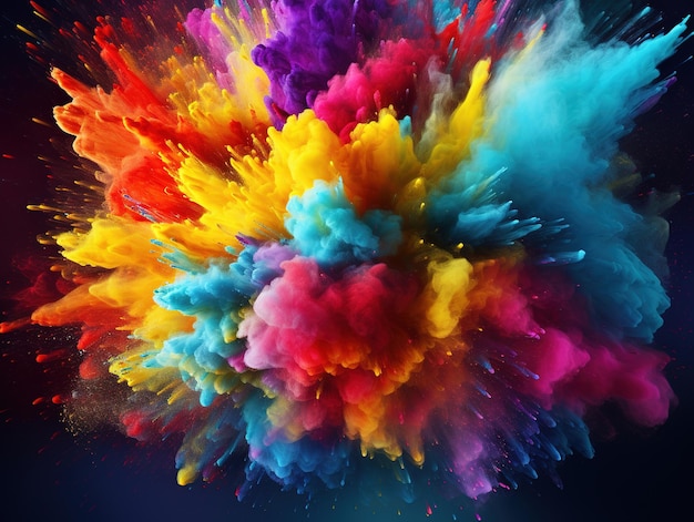 a colorful explosion of powder