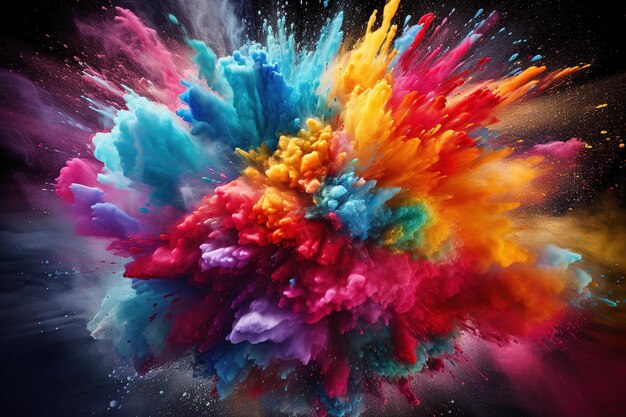 a colorful explosion of powder