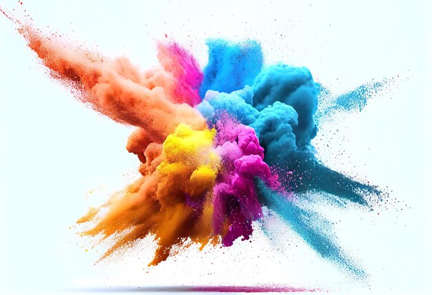 A colorful explosion of powder.