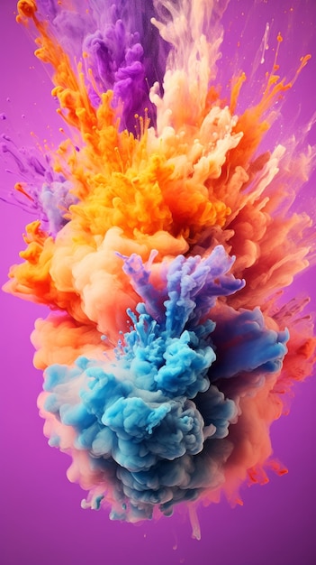 Colorful explosion smoke cinematic pastel colors digital