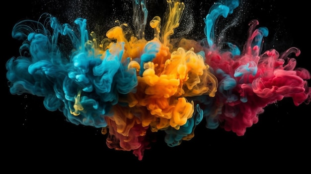 A colorful explosion in the water