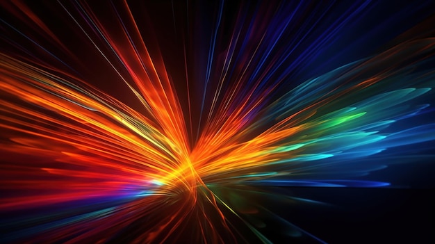 A colorful explosion with a black background