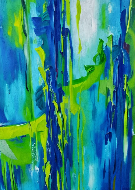 Colorful Expressionism Abstract Tropical Painting