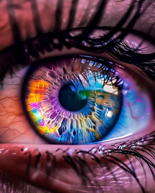 A colorful eye is shown with the word love on it.