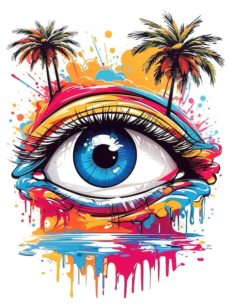 Colorful eye Tshirt design