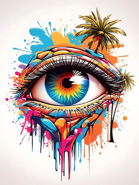 Colorful eye Tshirt design