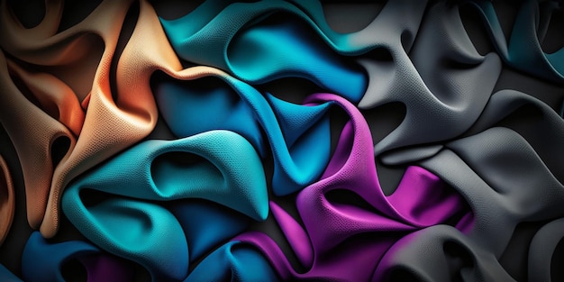 A colorful fabric background with a black background and a blue background.