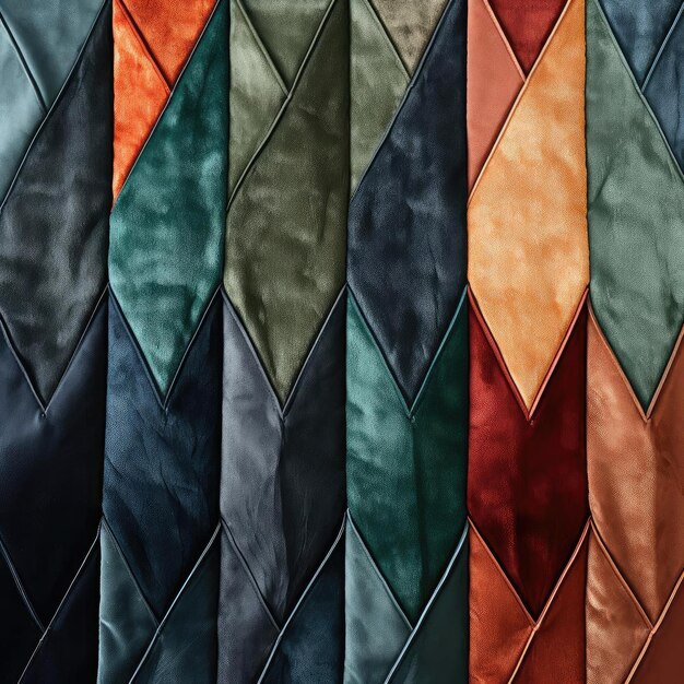 Photo colorful fabric textures with ties in varied hues