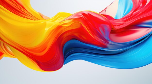 A colorful fabric in a wave