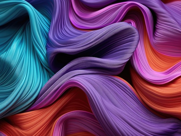 Colorful fabric waves for fashion or interior design