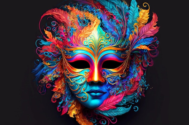 Colorful face mask for carnival