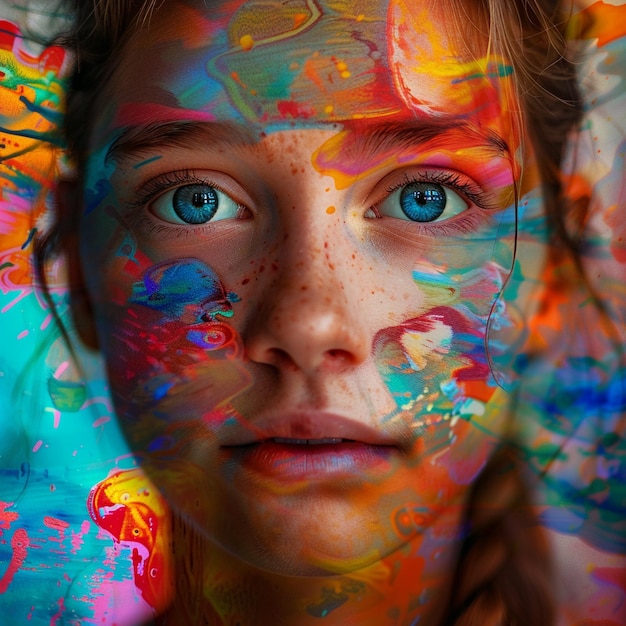 Colorful Face Painting at Estonian Summer Art Exhibition