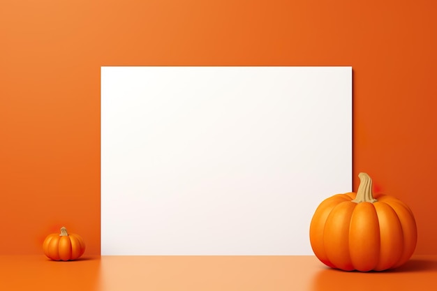 Photo colorful fall backdrop with an array of pumpkins