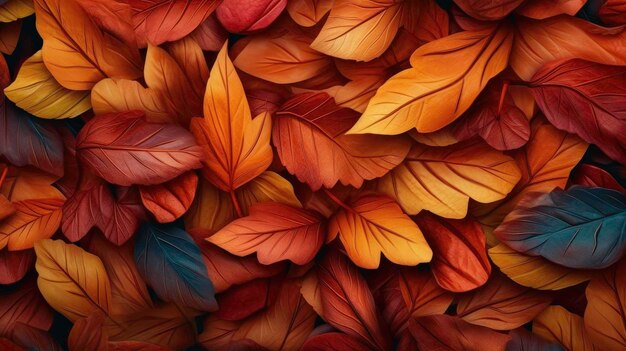 Colorful Fall Foliage Abstract Texture generated by AI