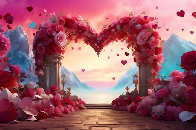 A colorful fantasy valentine background