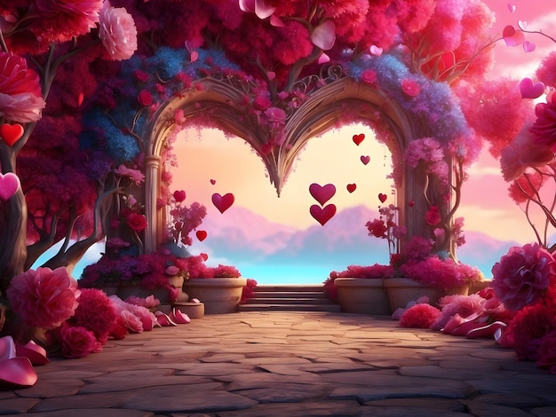 A colorful fantasy valentine background